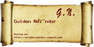 Gulden Nándor névjegykártya